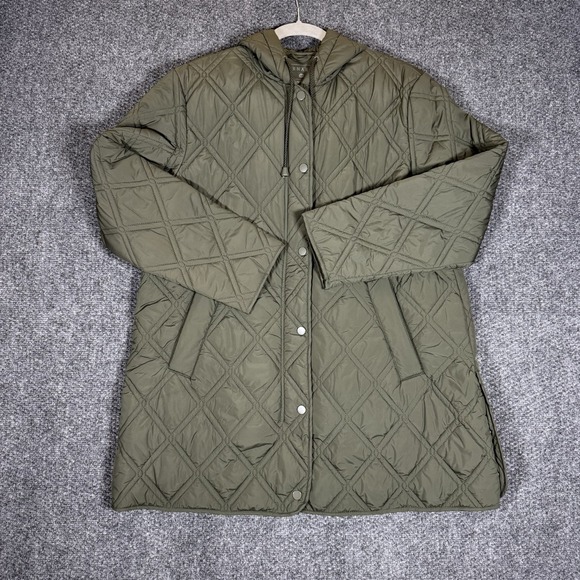 Bernardo Women's All Day Flair Quilted Puffer Jacket Green Size M - Picture 1 of 14
